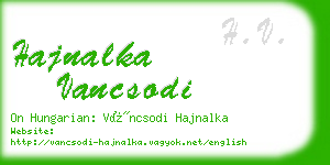 hajnalka vancsodi business card